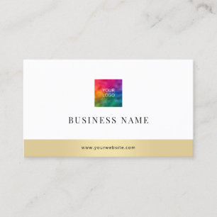 Add Your Business Company Logo Modern Elegant Gold Card
