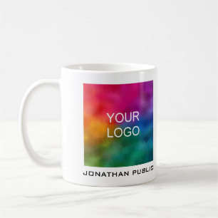 Add Your Business Company Logo Name Text Modern Coffee Mug