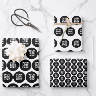 Add Your Business / Company Logo Wrapping Paper Sheet