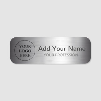 Add Your Business Corporate Logo Here Metal Name Tag
