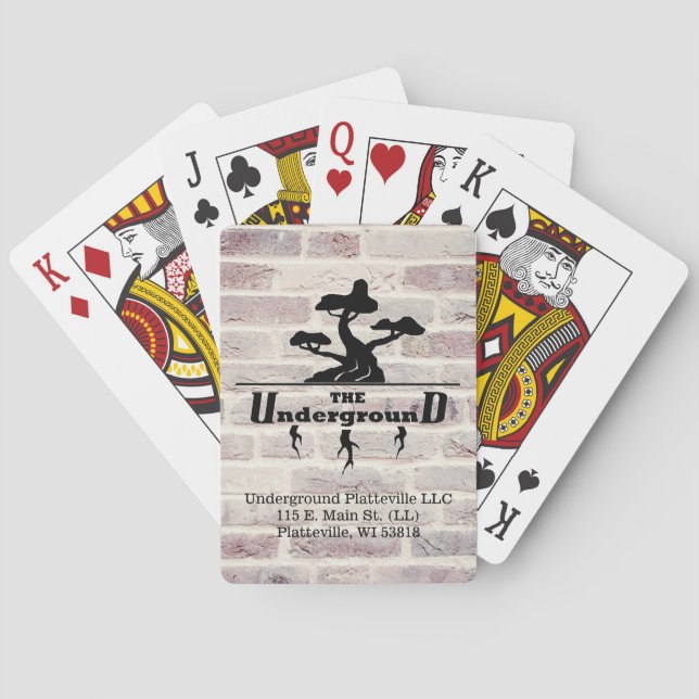 Add your Business Logo and Address Brick Wall Playing Cards (Back)