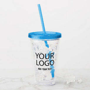 Add Your Business Logo and Text Custom Acrylic Tumbler