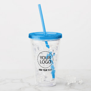 Add Your Business Logo and Text Custom  Acrylic Tumbler