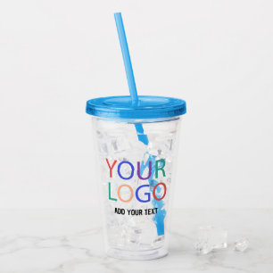 Add Your Business Logo and Text Custom  Acrylic Tumbler