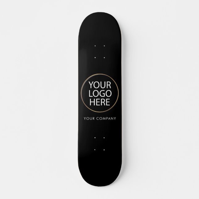 Add Your Business Logo and Text Custom  Black  Skateboard (Front)