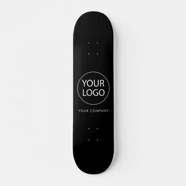 Add Your Business Logo and Text Custom  Black  Skateboard (Front)