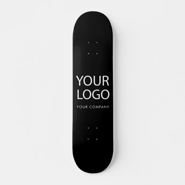 Add Your Business Logo and Text Custom  Black  Skateboard (Front)