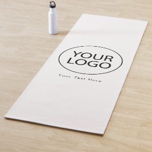 Add Your Business Logo and Text Custom black white Yoga Mat