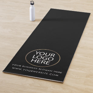 Add Your Business Logo and Text Custom  Black  Yoga Mat
