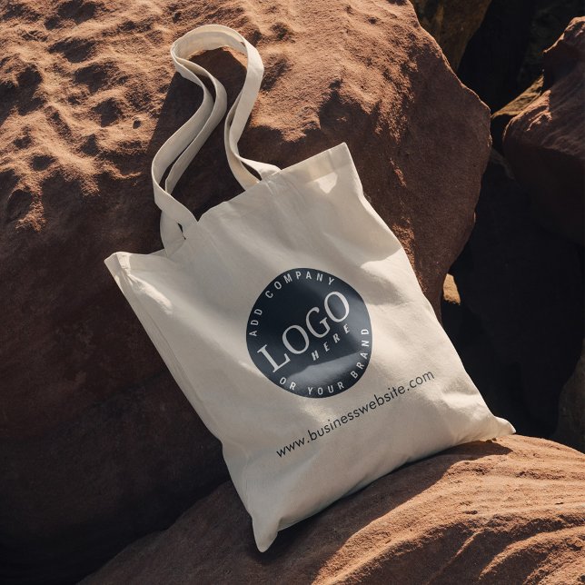 Add Your Business Logo and Website Address Tote Bag (Custom Business Swag Employees Event Tote Bag)
