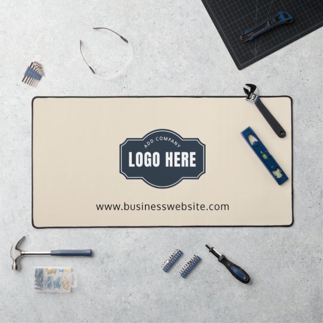 Add Your Business Logo and Website Employees Staff Desk Mat (Workstation)