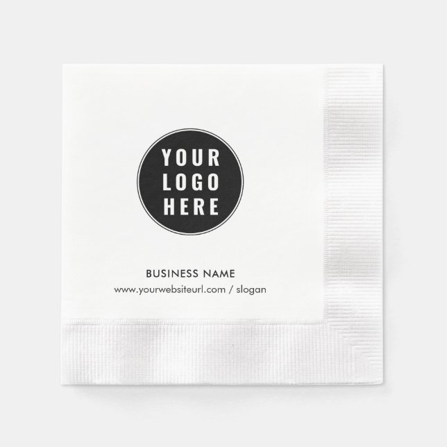 Add Your Business Logo and Website Promotional Napkin (Front)