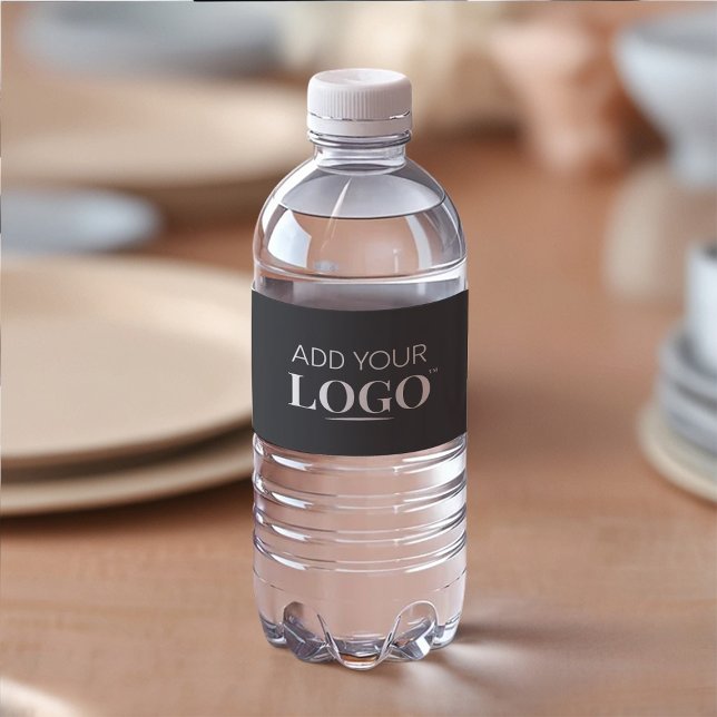Add Your Business Logo Branded Company Wraparound Water Bottle Label (Creator Uploaded)