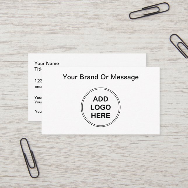 Add Your Business Logo Branding Card (Front/Back In Situ)