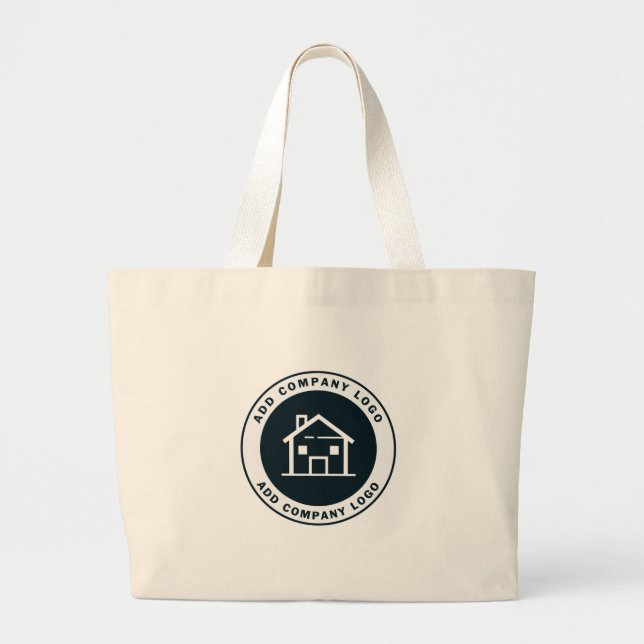 Add Your Business Logo Company Employee Large Tote Bag (Front)