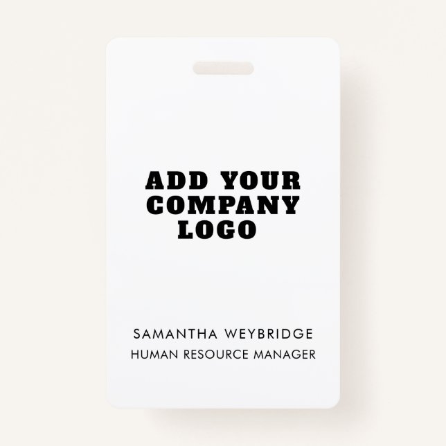 Add Your Business Logo Company Employee Staff ID ID Badge (Front)