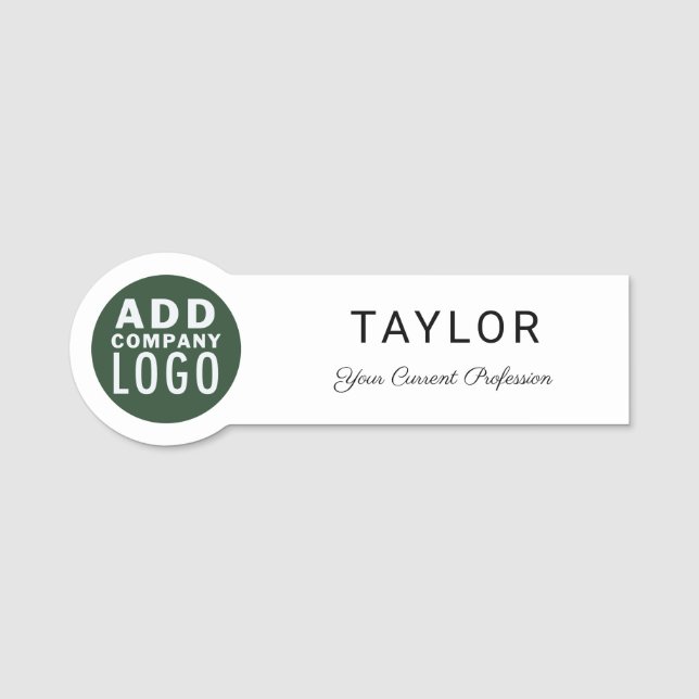 Add Your Business Logo Company Employees Name Tag (Front)