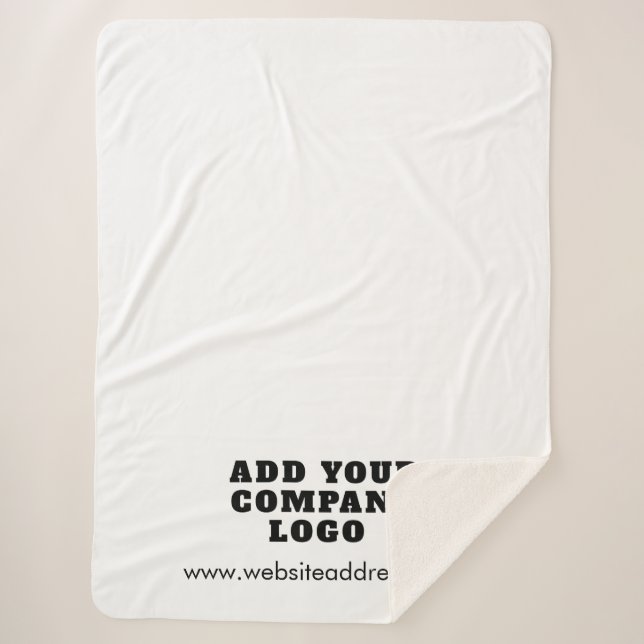 Add Your Business Logo Company Events Promotional Sherpa Blanket (Front)