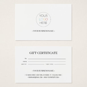 Add Your Business Logo Custom Gift Certificate