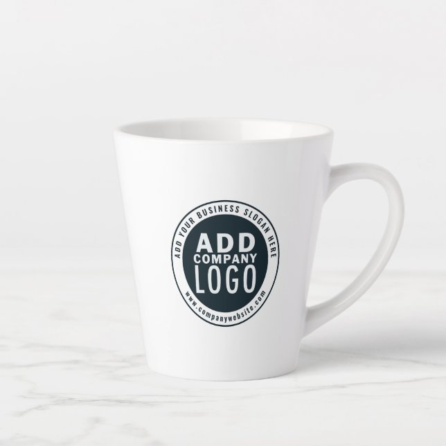 Add Your Business Logo Custom Website Address Latte Mug (Right)