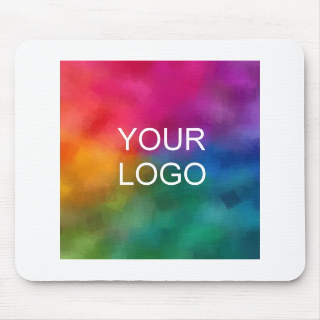 Add Your Business Logo Image Text Template White Mouse Mat (Front)