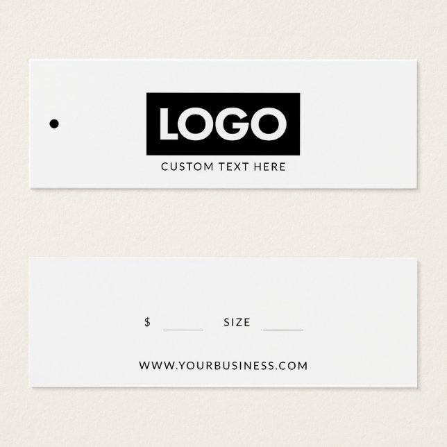 Add Your Business Logo Label Clothing Tag (Front & Back)