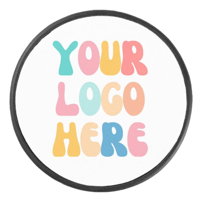 Add your business Logo Modern Minimal Simple Hockey Puck (Front)