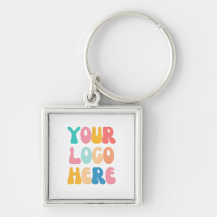 Add your business Logo Modern Minimal Simple Key Ring