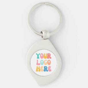 Add your business Logo Modern Minimal Simple Key Ring