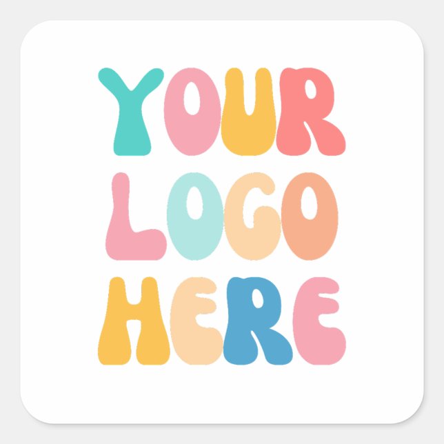 Add your business Logo Modern Minimal Simple Square Sticker (Front)