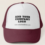 Add Your Business Logo New Employee Custom Trucker Hat<br><div class="desc">Add your brand logo and website address to this cute hat that's perfect to passively advertise your new or established business. Perfect for trade shows or corporate events. Available in other colours. No minimum order quantity and no setup fee. Order as many or as little as you desire for your...</div>
