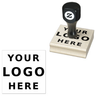 Add Your Business Logo Simple Minimalist Rubber Stamp
