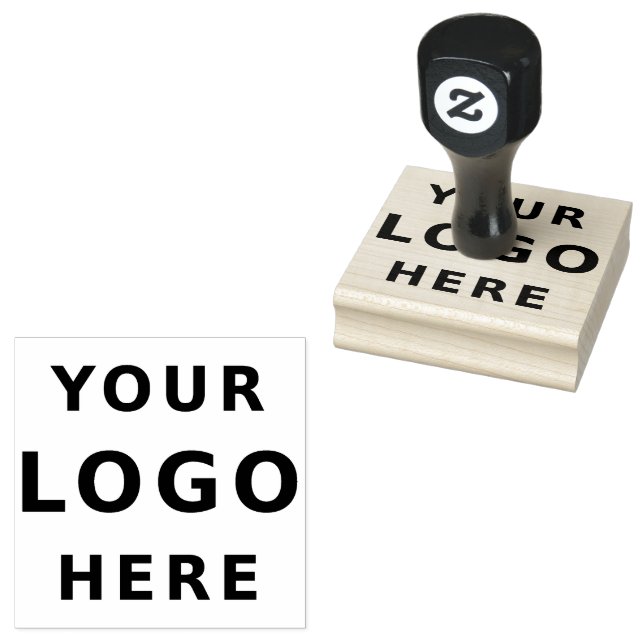 Add Your Business Logo Simple Minimalist Rubber Stamp (Stamped)