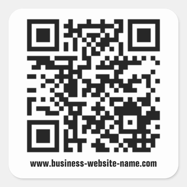 Add Your Business QR Code Square Sticker (Front)