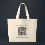 Add Your Business Website Address QR Code Large Tote Bag<br><div class="desc">Add your business website URL and business name by clicking the "Personalise" button. A unique QR code will be automatically generated for you when you add your web address in the QR code field provided.</div>