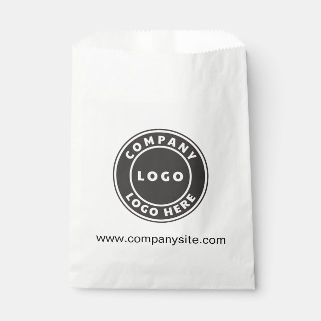 Add Your Business Website and Custom Company Logo Favour Bags (Front)