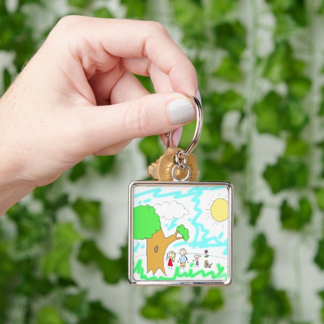Add your Children's Artwork to this      Key Ring (Hand)