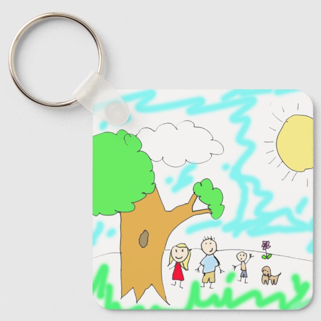 Add your Children's Artwork to this    Key Ring (Front)