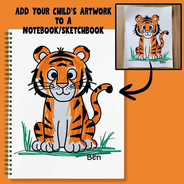 Add Your Child's Artwork to a Sketchbook Notebook (Creator Uploaded)
