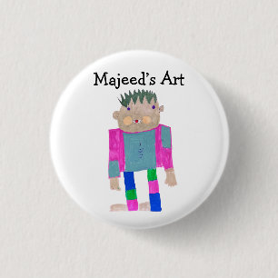 Add your Child's Artwork to this  3 Cm Round Badge