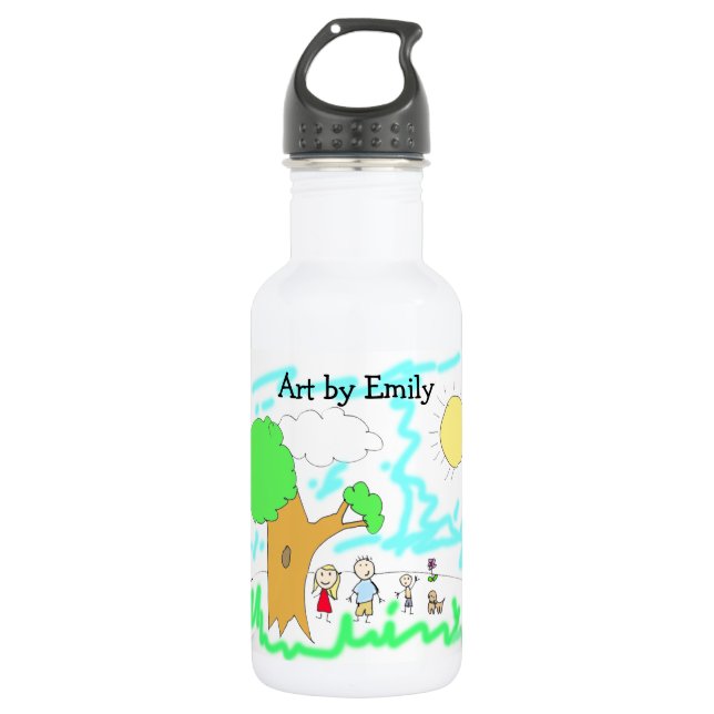 Add your Child's Artwork to this   532 Ml Water Bottle (Front)