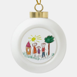 Add your Child's Artwork to this Ceramic Ball Christmas Ornament