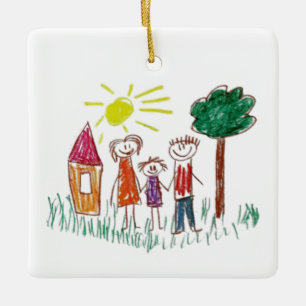 Add your Child's Artwork to this  Ceramic Ornament