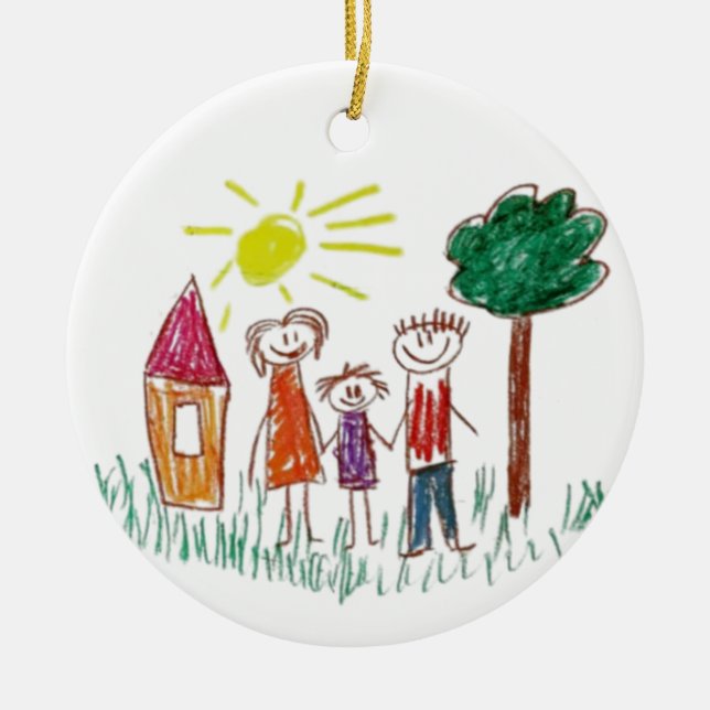 Add your Child's Artwork to this  Ceramic Tree Decoration (Front)