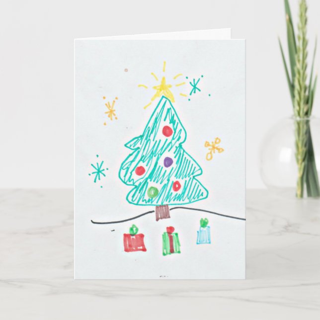 Add your Child's Artwork to this Christmas Card (Front)