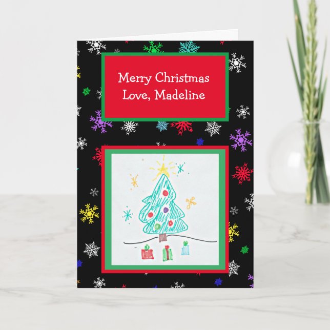 Add your Child's Artwork to this Christmas Card (Front)