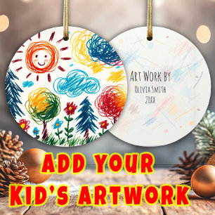 Add your Child's Artwork to this Christmas Ceramic Tree Decoration