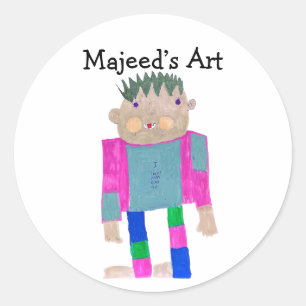 Add your Child's Artwork to this Classic Round Sticker