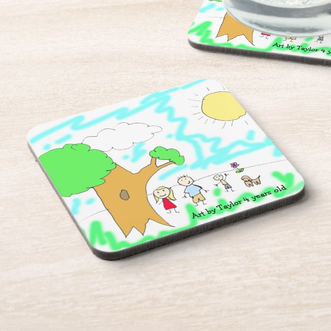 Add your Child's Artwork to this Coaster (Left Side)