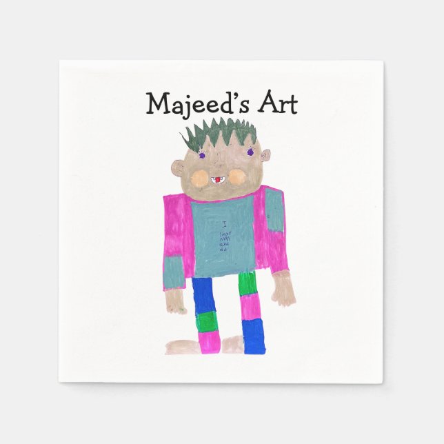 Add your Child's Artwork to this  Napkin (Front)